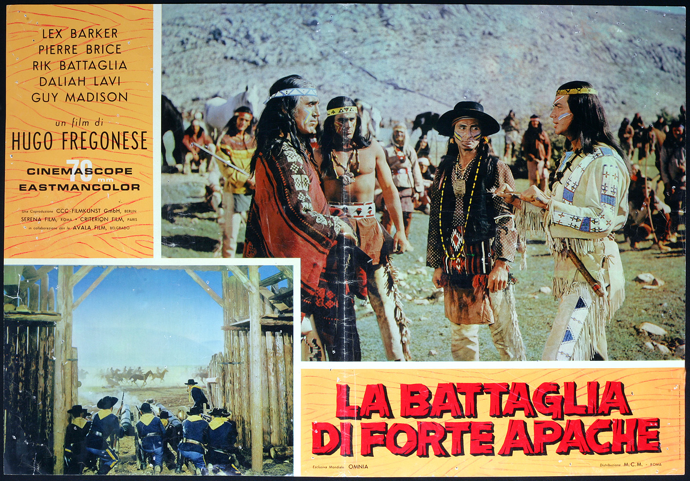 CINEMA fotobusta BATTAGLIA DI FORTE APACHE lex barker  