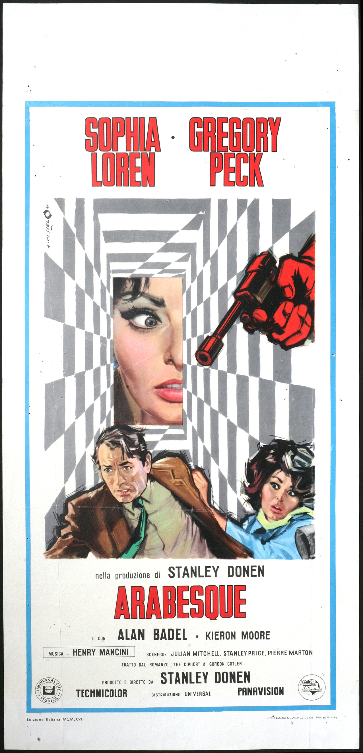 CINEMA locandina ARABESQUE s. loren, g. peck, S. DONEN