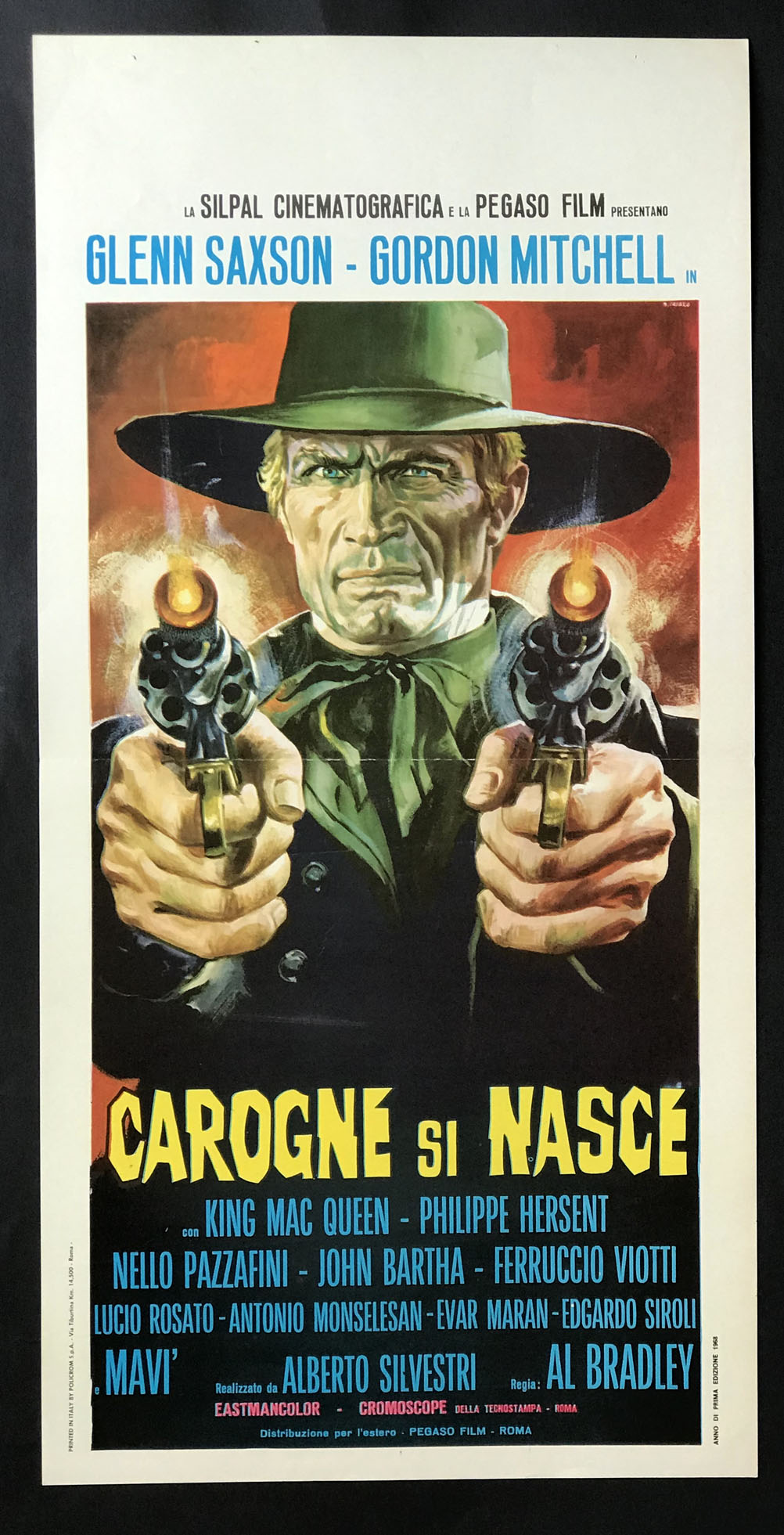 CINEMA-locandina-poster CAROGNE SI NASCE saxon, mitchell, BRESCIA (BRADLEY)