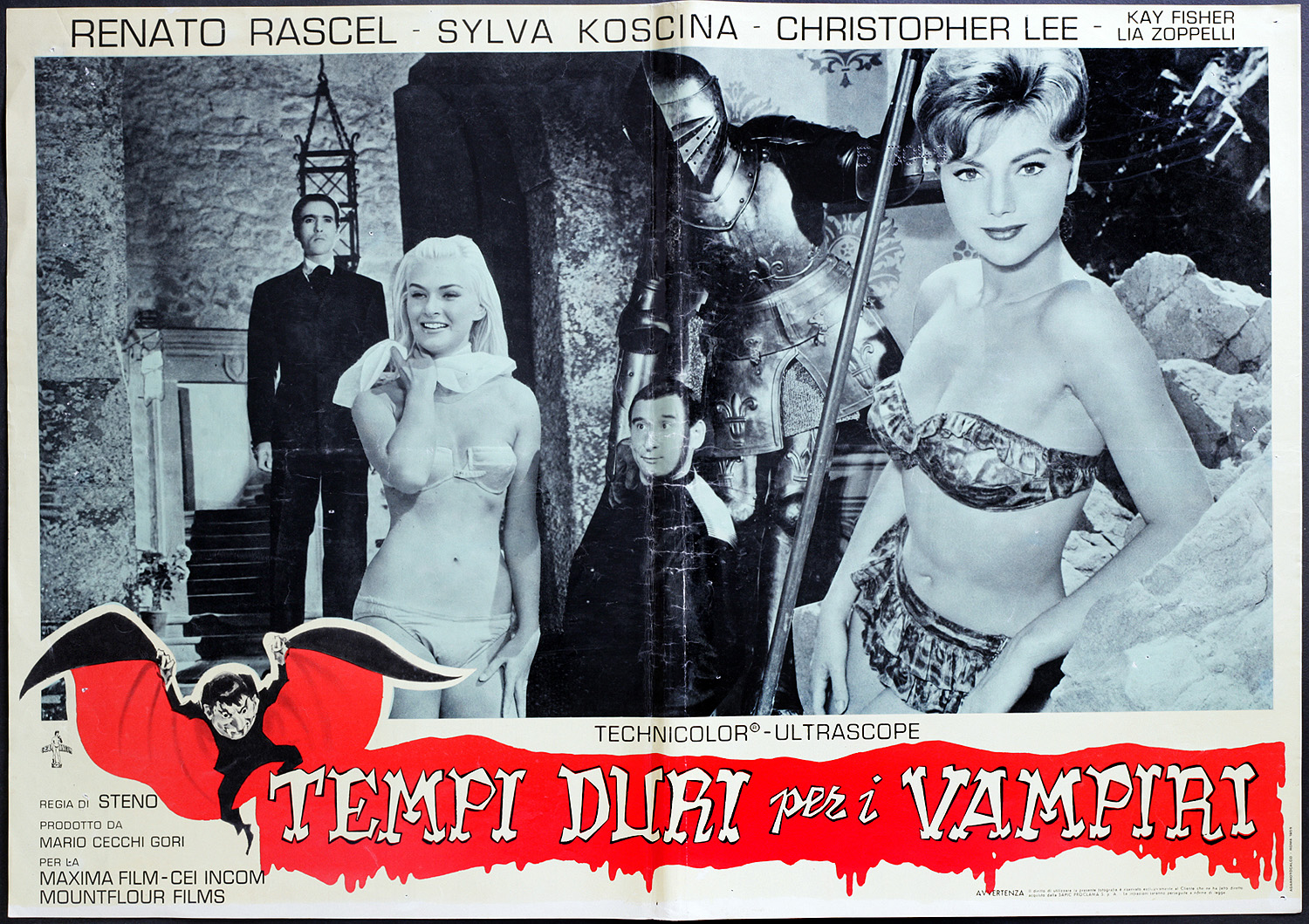 CINEMA fotobusta TEMPI DURI PER I VAMPIRI rascel, lee  